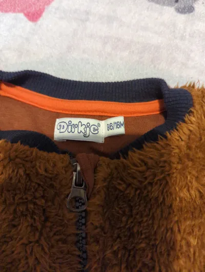 Dirkje Fleecejacke Kinder Gr. 86 Braun Teddy Reißverschluss Langarm