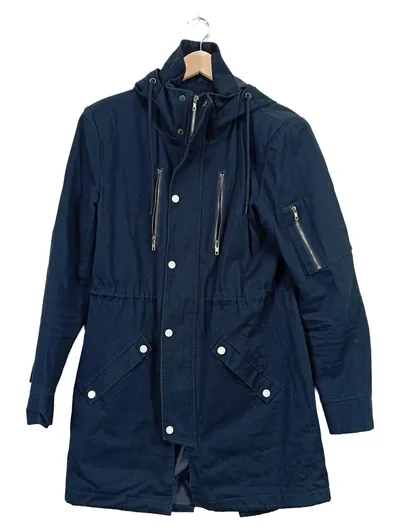 Lesara Herren Parka Jacke mit Kapuze Navy Blau Gr. S/46