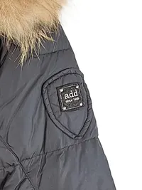 ADD Daunenjacke Damen Gr. 38 Schwarz Steppjacke Kapuze Echtfell 4