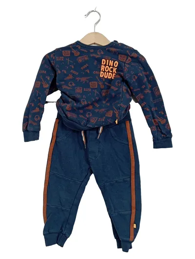 Dirkje Jogginganzug Kinder Gr. 86 Blau Dino Rock Dude Langarm Set