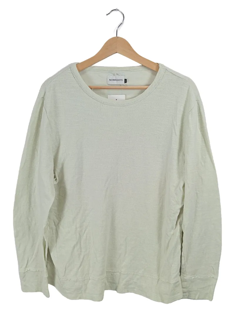 Nowadays Herren Langarm Pullover Gr. M Mintgrün Basic Baumwolle 1
