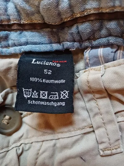 Luciano for Men Herren Chino Stoffhose Größe 52 Beige 100% Baumwolle