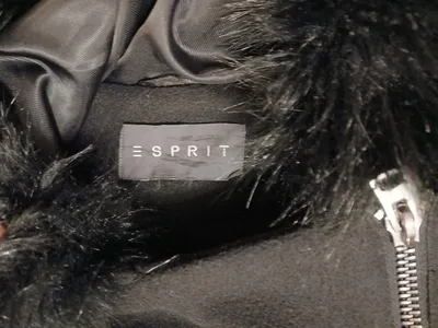 Esprit Damen Wintermantel Kunstfellkapuze Schwarz Gr. L Wolle