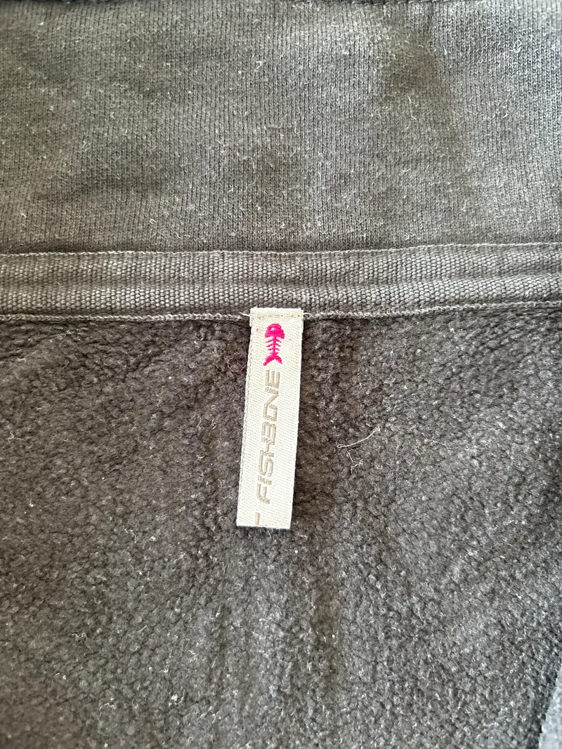 Fishbone Damen Sweatjacke Gr. L Schwarz Casual Zip Stehkragen 3
