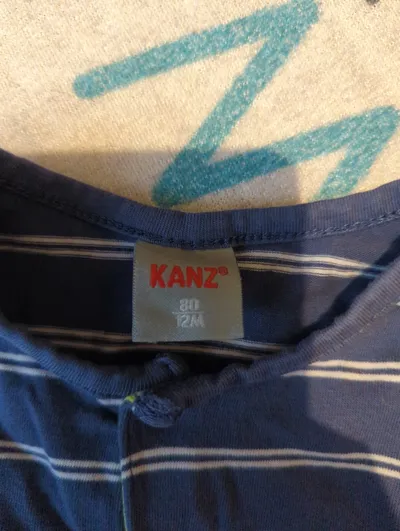 Kanz Langarmshirt Baby Jungen Gr. 80 blau gestreift Langarm