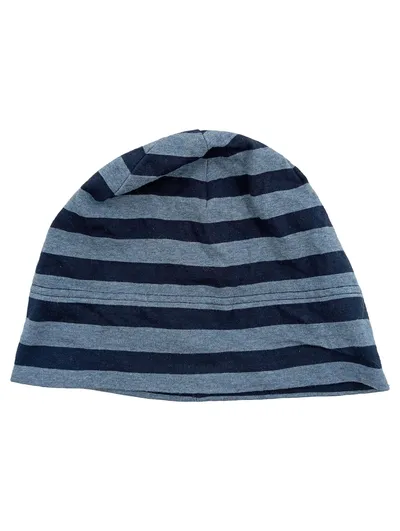 ALANA Kinder Mütze Beanie gestreift Blau Grau Baumwolle Stretch