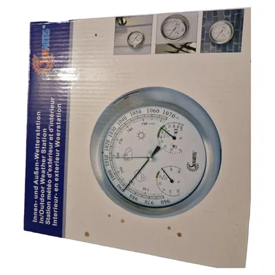 Sunartis Analoge Wetterstation Innen Außen Thermometer Hygrometer Barometer