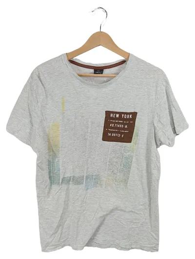 Sublevel Herren T-Shirt New York Print Grau Größe L Urban