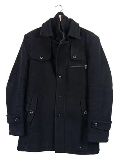 Allthemen Herren Winterjacke Schwarz Größe M Wollmantel Kurzmantel