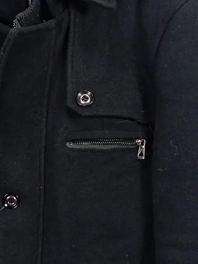 Allthemen Herren Winterjacke Schwarz Größe M Wollmantel Kurzmantel