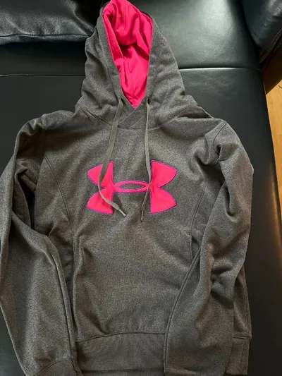 Under Armour Damen Kapuzenpullover Hoodie Grau Pink ColdGear Gr. S