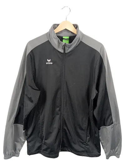 ERIMA Trainingsjacke Herren Gr. L Schwarz Grau Sportjacke Zip
