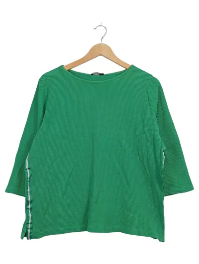 Munich Freedom Damen Pullover Shirt Langarm Grün Waffle XXL Oversized