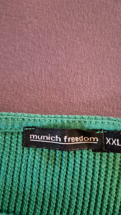 Munich Freedom Damen Pullover Shirt Langarm Grün Waffle XXL Oversized