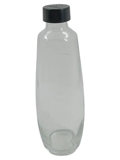 SodaStream Glasflasche 600ml mit schwarzem Deckel Trinkflasche 28cm