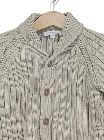 Jacadi Strickjacke Kinder Beige Gr. 80, 18M Baumwolle Rippstrick