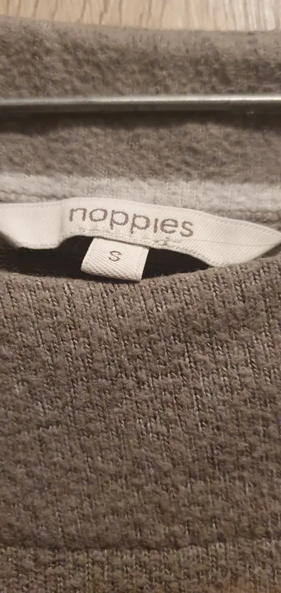 Noppies Stillshirt Umstandsshirt Langarm Gestreift Grau Gr. S