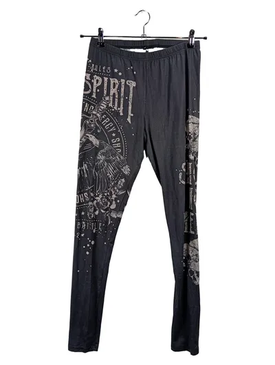 Rock Rebel by EMP Damen Leggings Totenkopf Adler Print Grau M