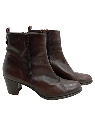 Lodi Damen Stiefelette Leder Braun Gr. 38 Blockabsatz Made in Spain