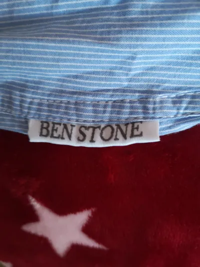 Ben Stone Herren Freizeithemd Blau Gestreift Langarm Gr. XL