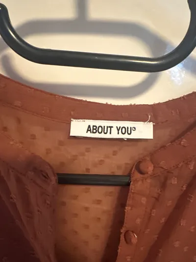 ABOUT YOU Kleid Damen Gr. 34 XS Rosa Gepunktet Langarm Boho
