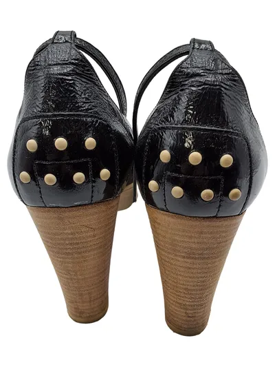 Tod's Damen Slingback Pumps Lackleder Schwarz Gr. 40 Elegant