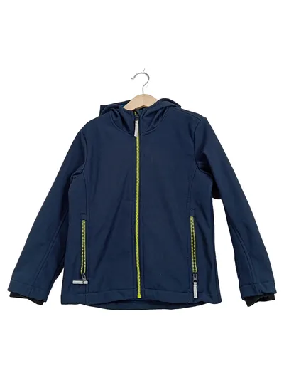 CMP Kinder Softshelljacke Gr. 128 Navy Blau Kapuze Outdoor