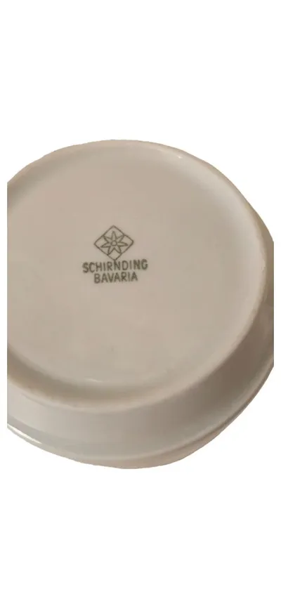 Schirnding Tasse Retro Gestreift Weiß Porzellan 8 cm Landhaus