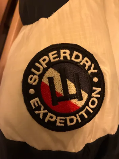 Superdry Expedition Herren Steppjacke Daunenjacke Gr. L Blau Weiß
