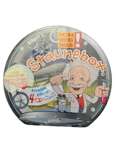 Paletti Ich Weiss Was Staunebox Albert E. Premium Edition 4 CDs + Rätselblock
