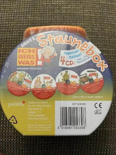 Paletti Ich Weiss Was Staunebox Albert E. Premium Edition 4 CDs + Rätselblock