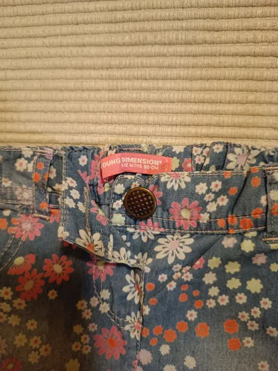 Young Dimension Mädchen Jeans Shorts Blumenmuster Gr. 80 Blau Denim