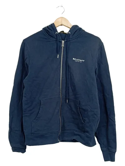 Belstaff Kapuzenjacke Herren Gr. M Blau Hoodie Sweatjacke Baumwolle