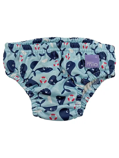 Bambino Mio Schwimmwindel Wal-Muster Gr. 80 Blau Baby Windelhose