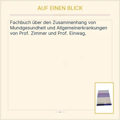 Mundgesundheit trotz Allgemeinerkrankungen Zimmer Einwag Fachbuch Medizin