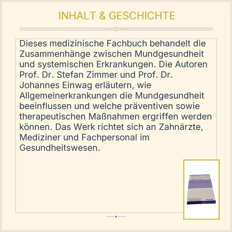 Mundgesundheit trotz Allgemeinerkrankungen Zimmer Einwag Fachbuch Medizin 3