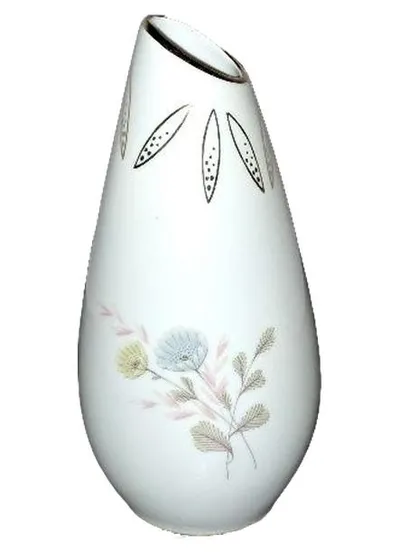 Schumann Arzberg Porzellan Vase Blumen Vintage Weiß 19cm