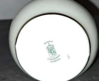 Schumann Arzberg Porzellan Vase Blumen Vintage Weiß 19cm