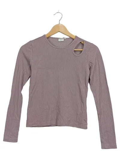 NAME IT Langarmshirt Mädchen Gr. 152 Rosa Rippstrick Cut-Out