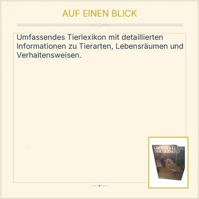 Grosses Lexikon der Tierwelt Lingen Verlag Biologie Tierlexikon Natur