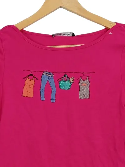 Betty Barclay Langarmshirt Damen Gr. XS Pink 3/4-Arm Aufdruck