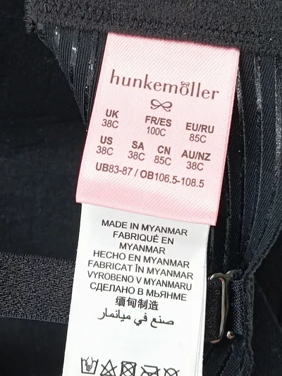 Hunkemöller Damen BH trägerlos Schwarz Größe 85C Polyamid Basic