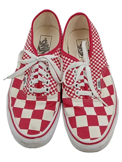 Vans Authentic Sneaker Low Damen Gr. 39 Rot Weiß Kariert Retro