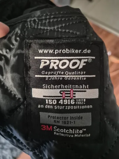 Probiker Motorradjacke Steppjacke Kinder Gr. XS/116 Schwarz Protektoren
