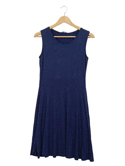 LTB Denim Freizeitkleid Damen Gr. M Blau Polka Dot A-Linie Trägerkleid