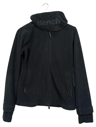 Bench. Damen Fleecejacke Schwarz Gr. L Stehkragen Reißverschluss