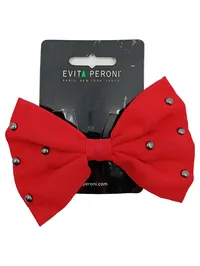 Evita Peroni Haarschmuck Schleife Rot Nieten Haarspange Damen 1