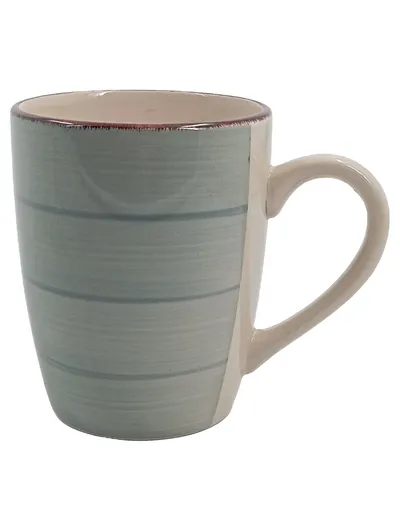 Home affaire Kaffeetasse Porzellan Grau Gestreift 300ml Modern Keramikbecher