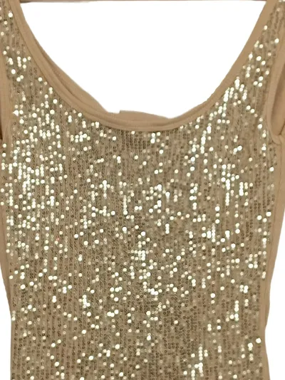 OKAY Pailletten Top Damen Gr. 38 Gold Glitzer Party Shirt