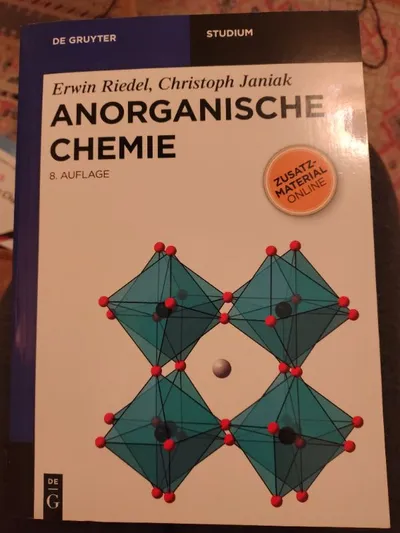 Anorganische Chemie Riedel Janiak 8. Auflage De Gruyter Studium Fachbuch